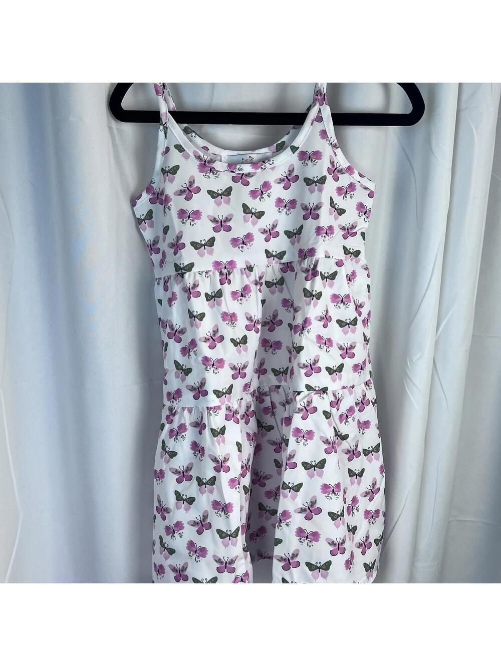 Bailey’s Blossoms Girl’s Size 18-24 Month White Sundress W/ Pink Butterflies NWT